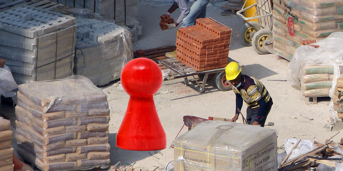 Brettspiel mit Leitmotiv „Bauen“